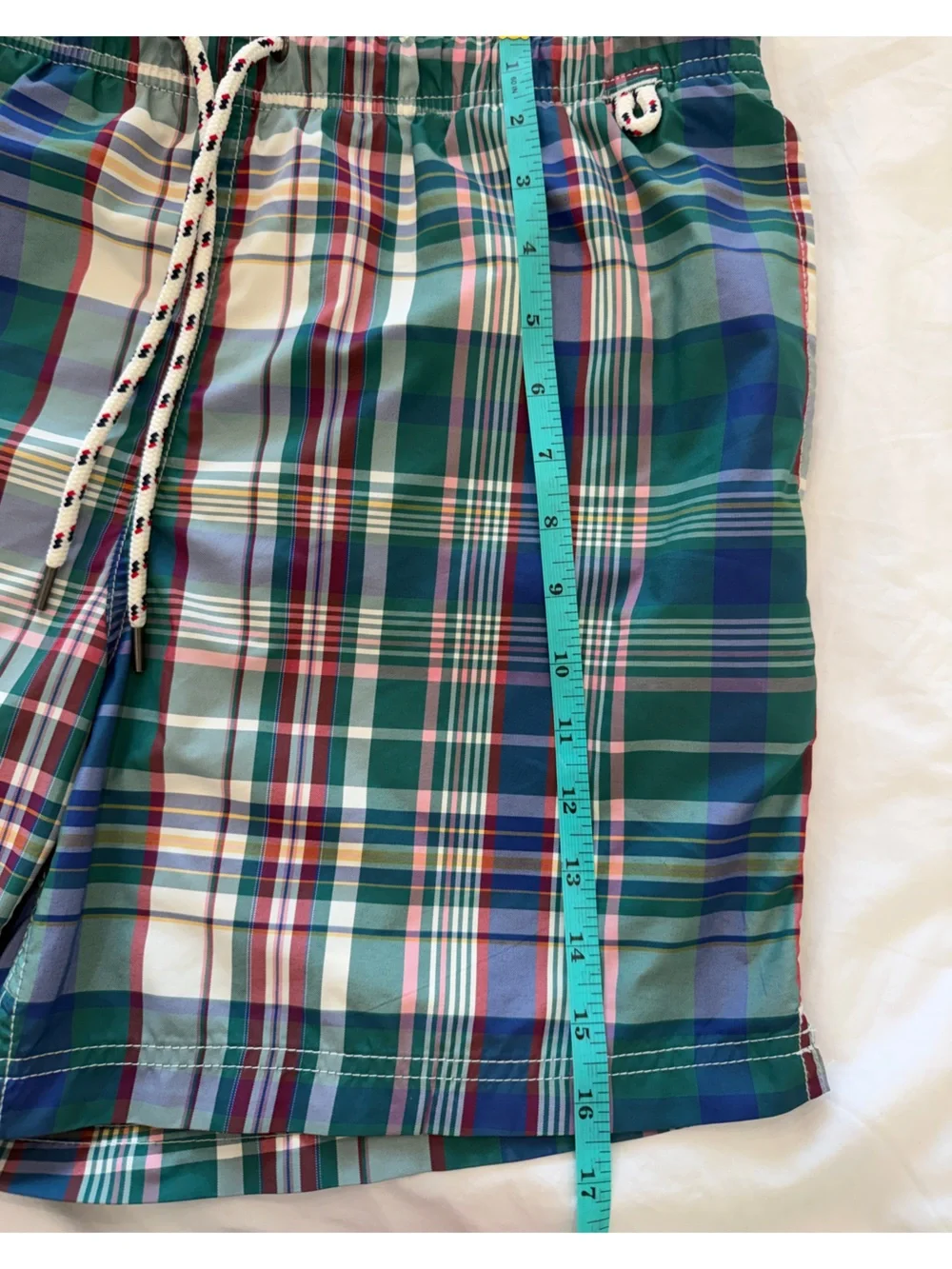 NWOT Lands' End Men's Plaid Swim Shorts M / 32-34